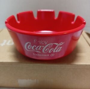 Enjoy Coca-Cola Red Plastic Ashtray From The 1990s Vintage
